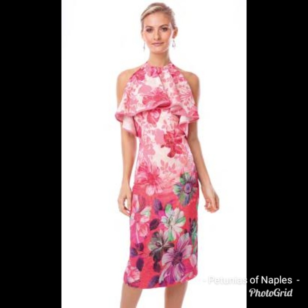 Alberto Makali Salmon Halter Dress